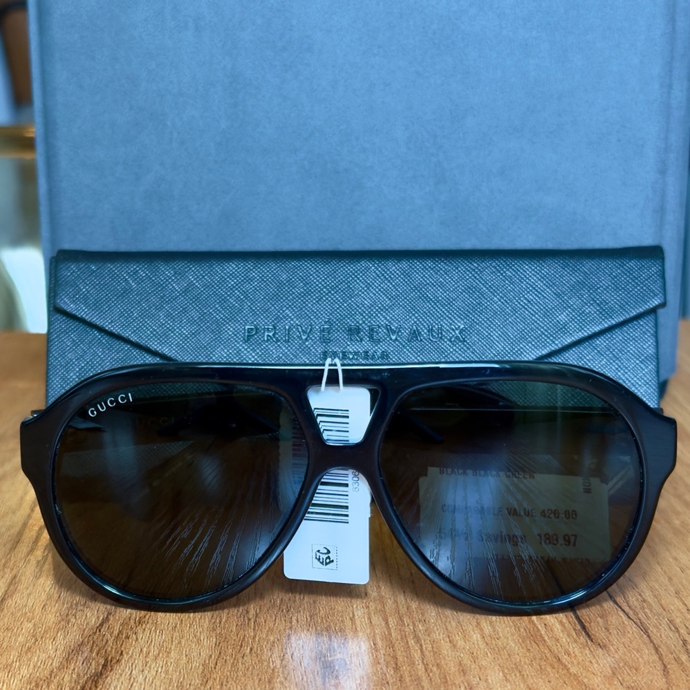 Gucci Black Aviator Sunglasses